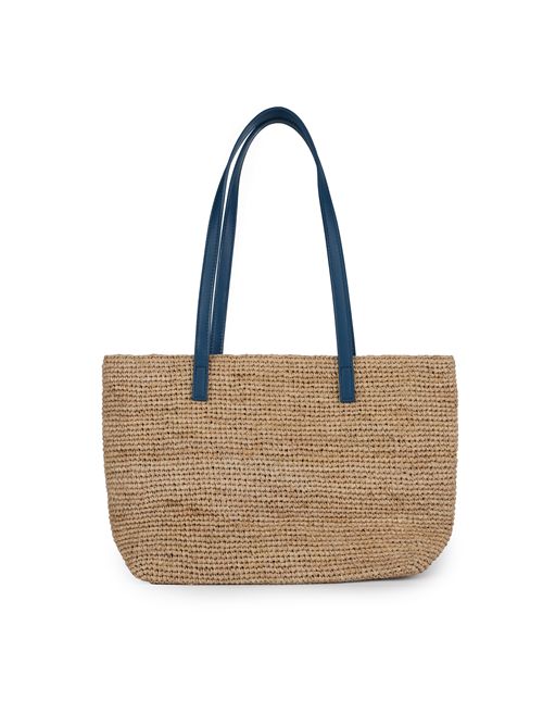 Borsa Raffia City Mid Marine Patch Mc2 Saint Barth | RAFFIA CITY MID01325H MARINE PATCH 1161 EMB